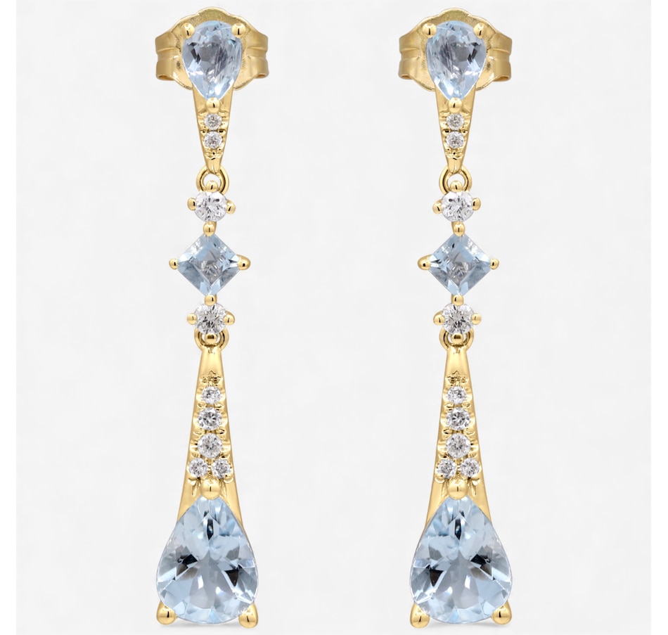 Image 748179.jpg, Product 748-179 / Price $1,199.99, Cirari 10K Yellow Gold Aquamarine Dangle Earrings from Cirari on TSC.ca's Jewellery department