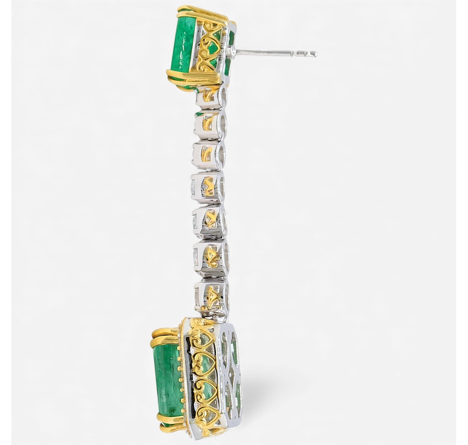 Image 748184_ALTMORE1.jpg, Product 748-184 / Price $499.99, Gems en Vogue Palladium Silver Zambian Emerald and White Zircon Earrings from Gems En Vogue on TSC.ca's Jewellery department