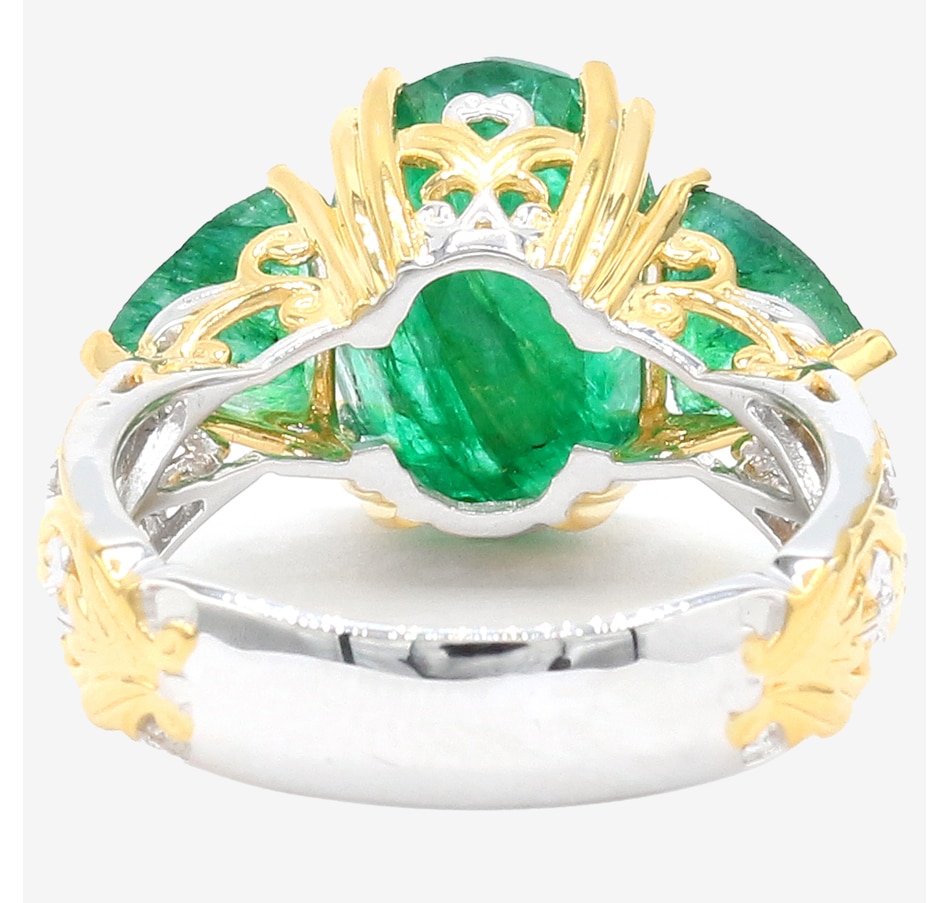 Image 748187_ALTMORE4.jpg, Product 748-187 / Price $219.99, Gems en Vogue Palladium Silver Zambian Emerald Three Stone Ring from Gems En Vogue on TSC.ca's Jewellery department
