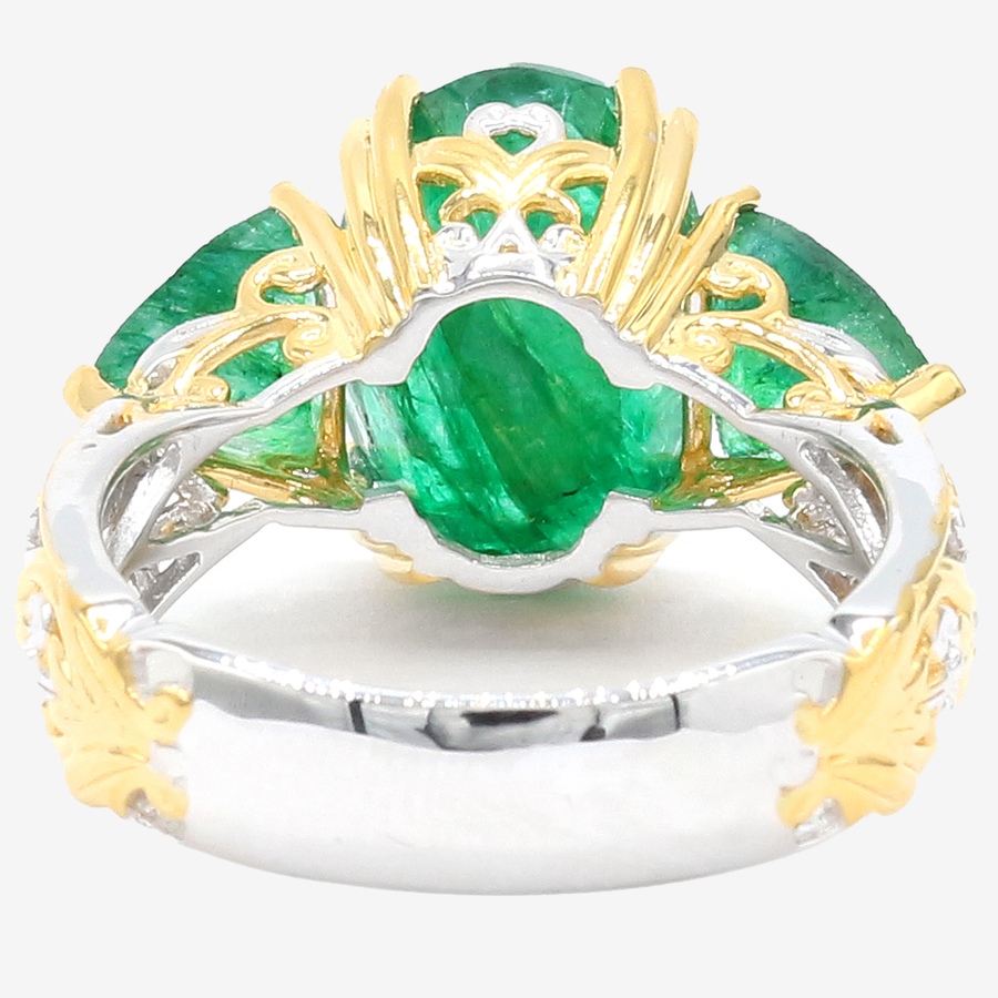 Image 748187_ALTMORE4.jpg, Product 748-187 / Price $449.99, Gems en Vogue Palladium Silver Zambian Emerald Three Stone Ring from Gems En Vogue on TSC.ca's Jewellery department