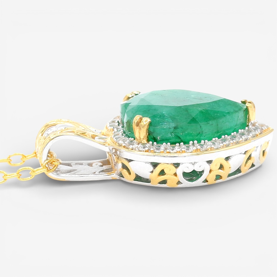 Image 748188_ALTMORE1.jpg, Product 748-188 / Price $399.99, Gems en Vogue Palladium Silver Zambian Emerald And White Zircon Pendant from Gems En Vogue on TSC.ca's Jewellery department