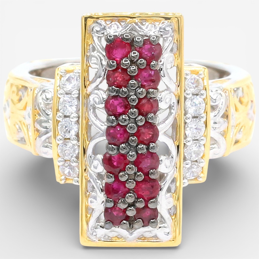 Image 748218.jpg, Product 748-218 / Price $339.99, Gems en Vogue Palladium Silver Ruby and White Zircon Ring from Gems En Vogue on TSC.ca's Jewellery department