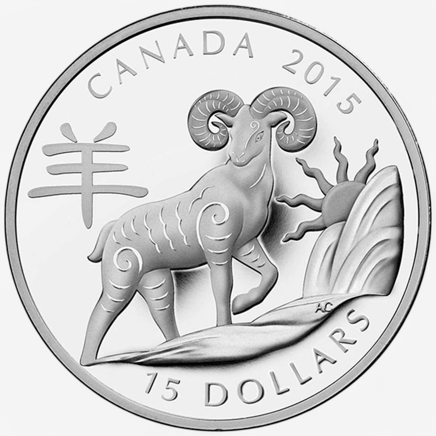 Image 748255_ALTMORE1.jpg, Product 748-255 / Price $229.95, 2015 $15 Chinese Lunar Year of the Sheep Coin - Classic Round Shape from Royal Canadian Mint (RCM) on TSC.ca's Coins department