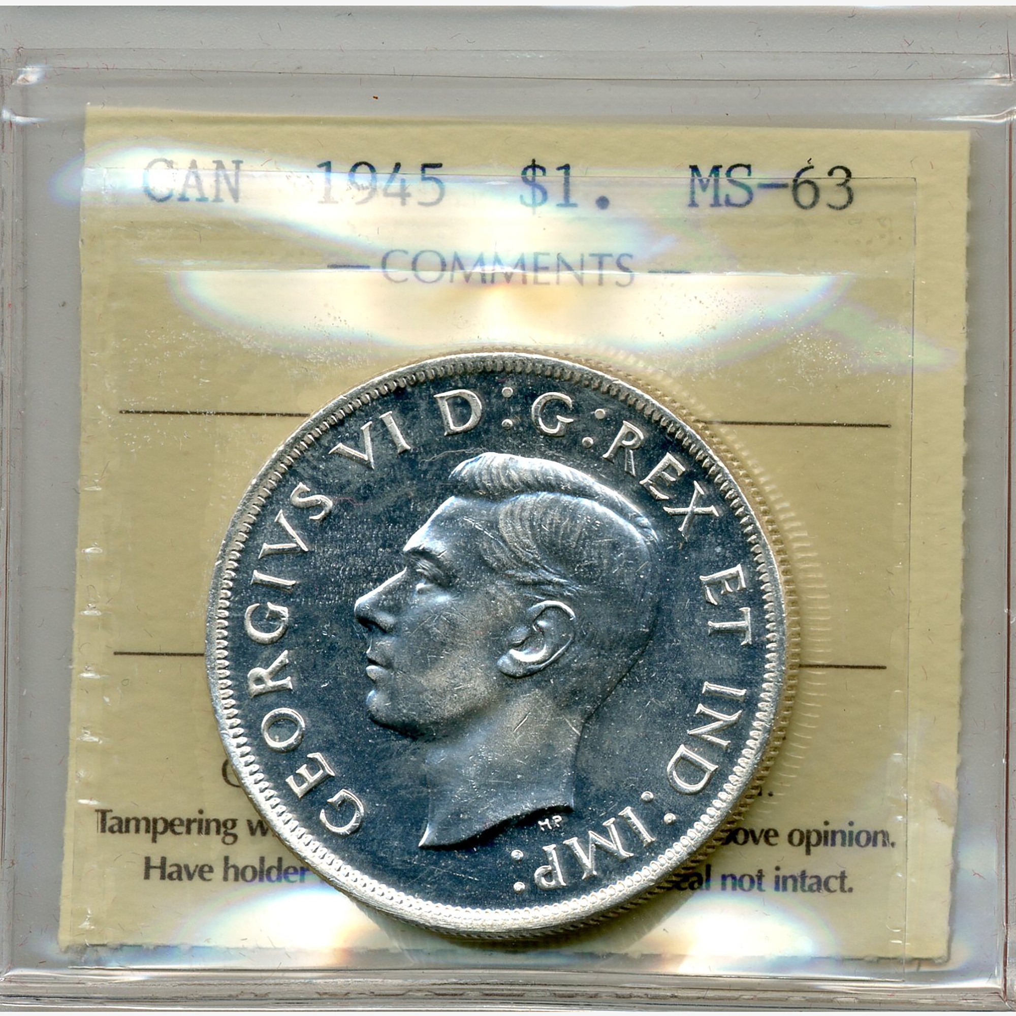 Rare Low-Mintage 1945 Silver Dollar ICCS Graded Choice