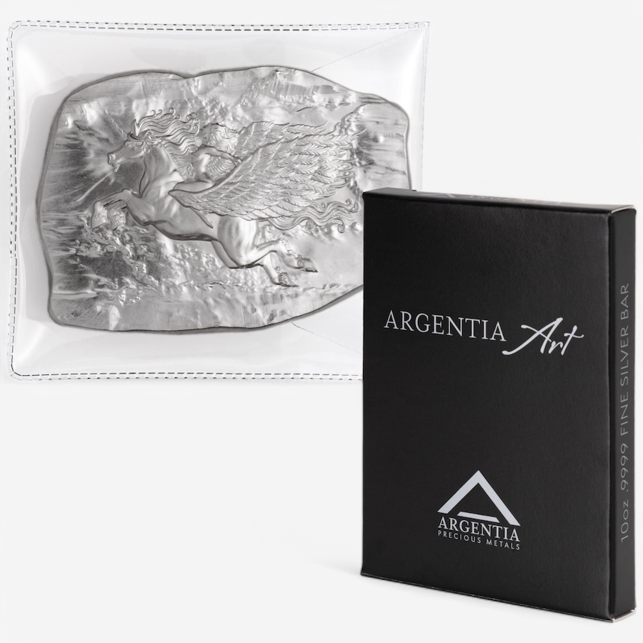 Image 748273.jpg, Product 748-273 / Price $1,578.00, 10-Ounce Fine Silver Art Bar Winged Unicorn, Argentia - Brilliant Finish from Argentia on TSC.ca's Coins department