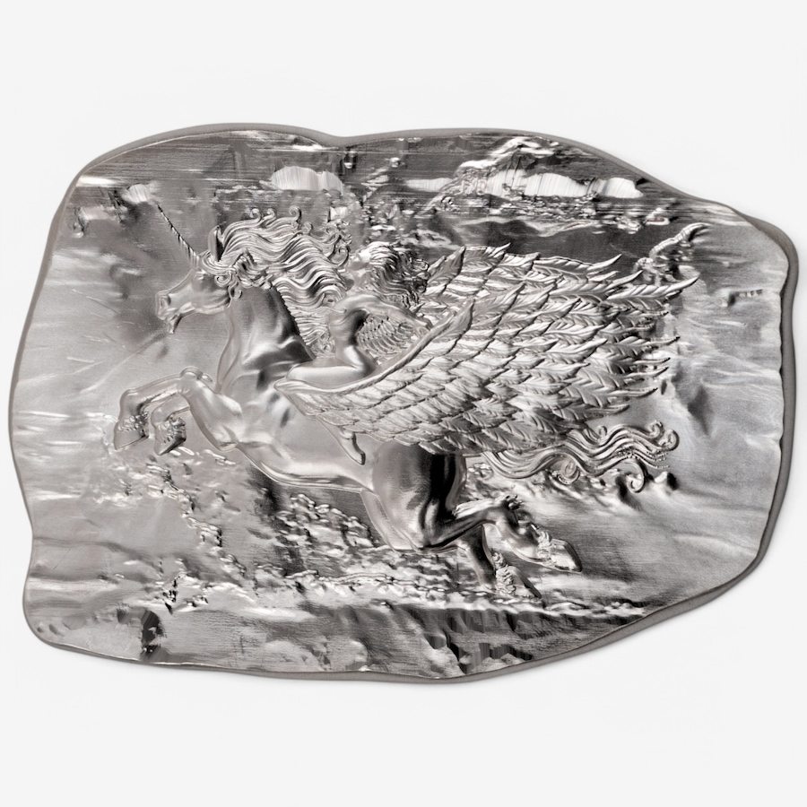 Image 748273_ALTMORE1.jpg, Product 748-273 / Price $1,578.00, 10-Ounce Fine Silver Art Bar Winged Unicorn, Argentia - Brilliant Finish from Argentia on TSC.ca's Coins department