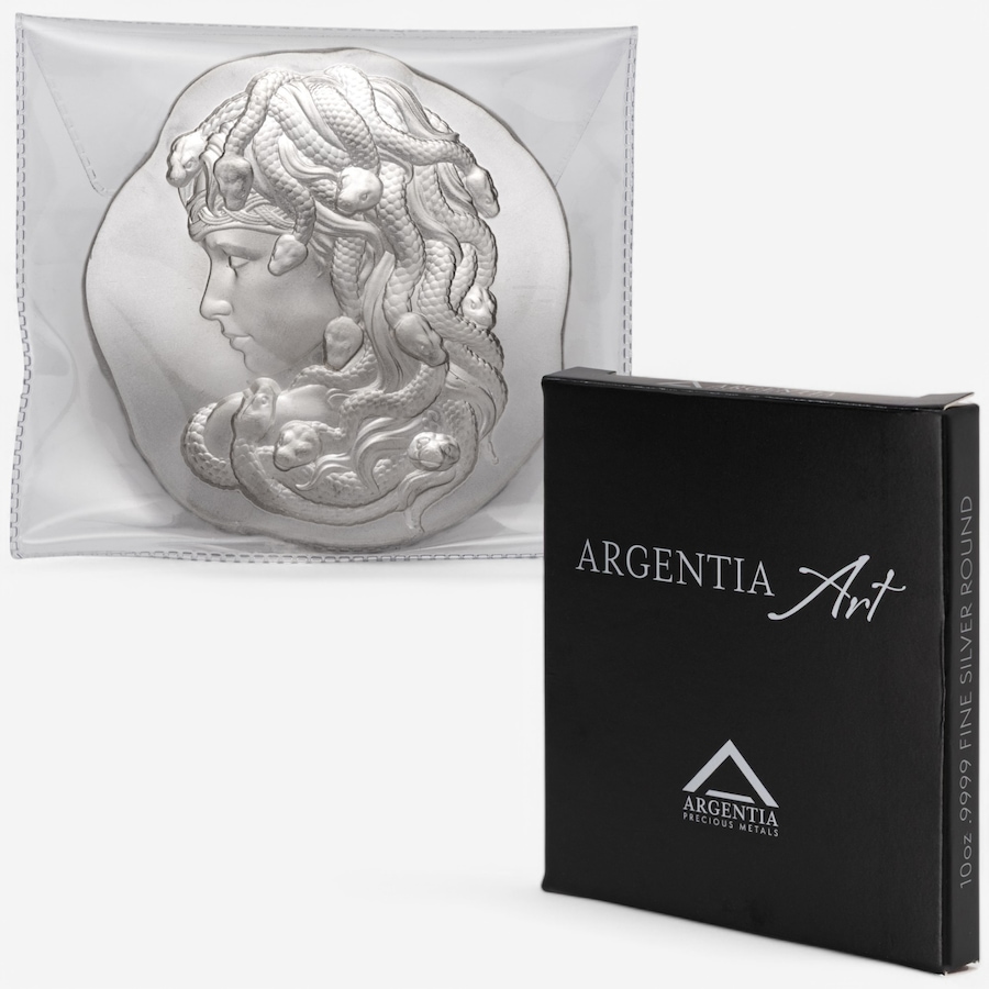 Image 748275.jpg, Product 748-275 / Price $1,578.00, 10-Ounce Fine Silver Medusa Argentia - Brilliant Finish from Argentia on TSC.ca's Coins department