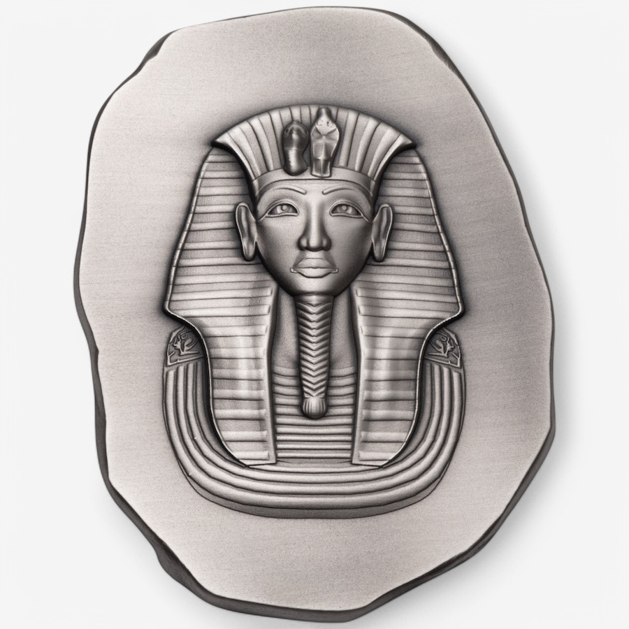 Image 748289_ALTMORE1.jpg, Product 748-289 / Price $798.00, Five-Ounce Fine Silver Art Bar King Tut, Argentia - Antique Finish from Argentia on TSC.ca's Coins department