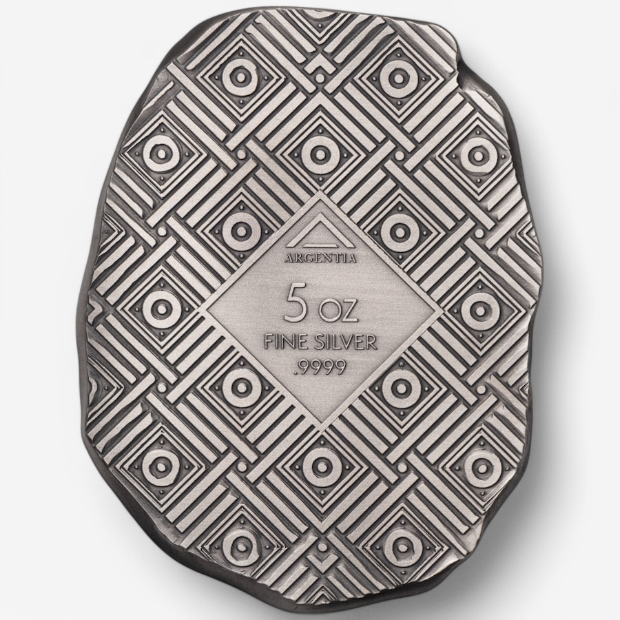Image 748289_ALTMORE2.jpg, Product 748-289 / Price $798.00, Five-Ounce Fine Silver Art Bar King Tut, Argentia - Antique Finish from Argentia on TSC.ca's Coins department