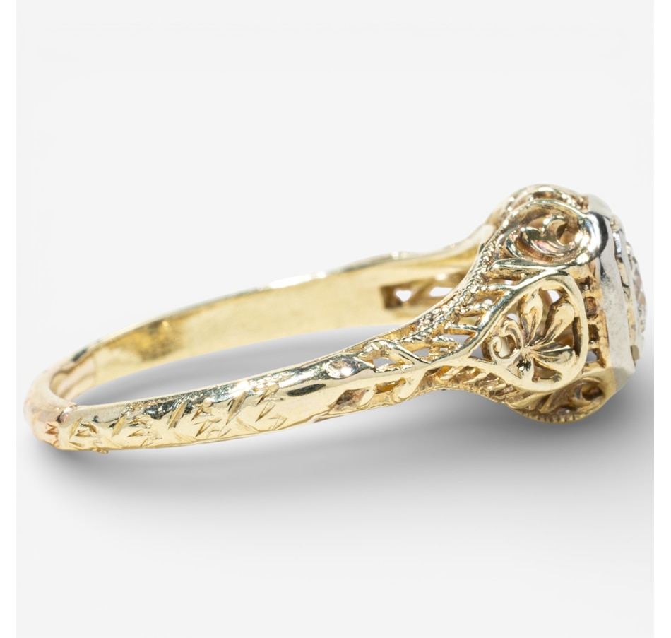 Image 748313_ALTMORE2.jpg, Product 748-313 / Price $1,495.00, Estate Originals 14K Yellow and White Gold 0.10-Carat Old European-Cut Diamond Solitaire Ring from Estate Originals on TSC.ca's Jewellery department