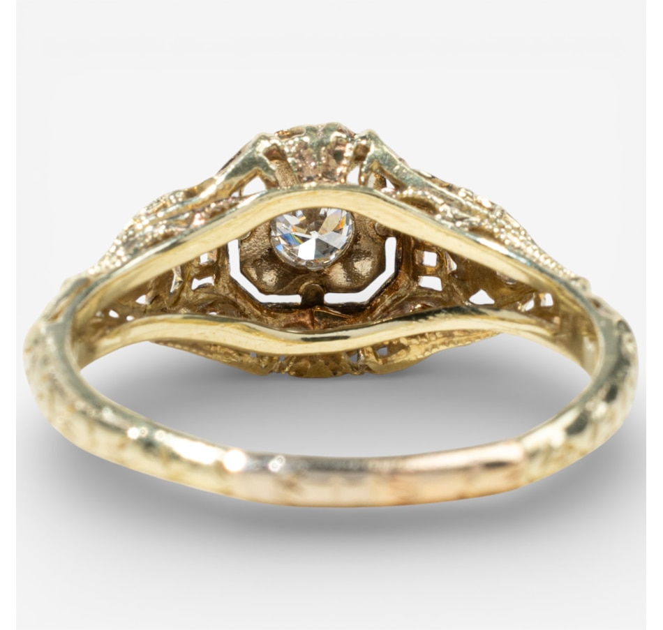 Image 748313_ALTMORE3.jpg, Product 748-313 / Price $1,495.00, Estate Originals 14K Yellow and White Gold 0.10-Carat Old European-Cut Diamond Solitaire Ring from Estate Originals on TSC.ca's Jewellery department