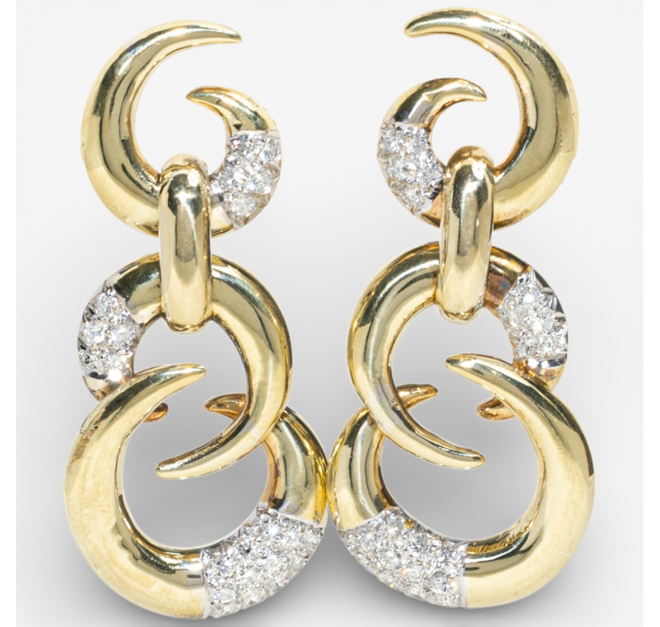 Image 748351.jpg, Product 748-351 / Price $8,495.00, Estate Originals 18K Yellow Gold Interlocking Triple Circle Diamond-Set Drop Earrings from Estate Originals on TSC.ca's Jewellery department