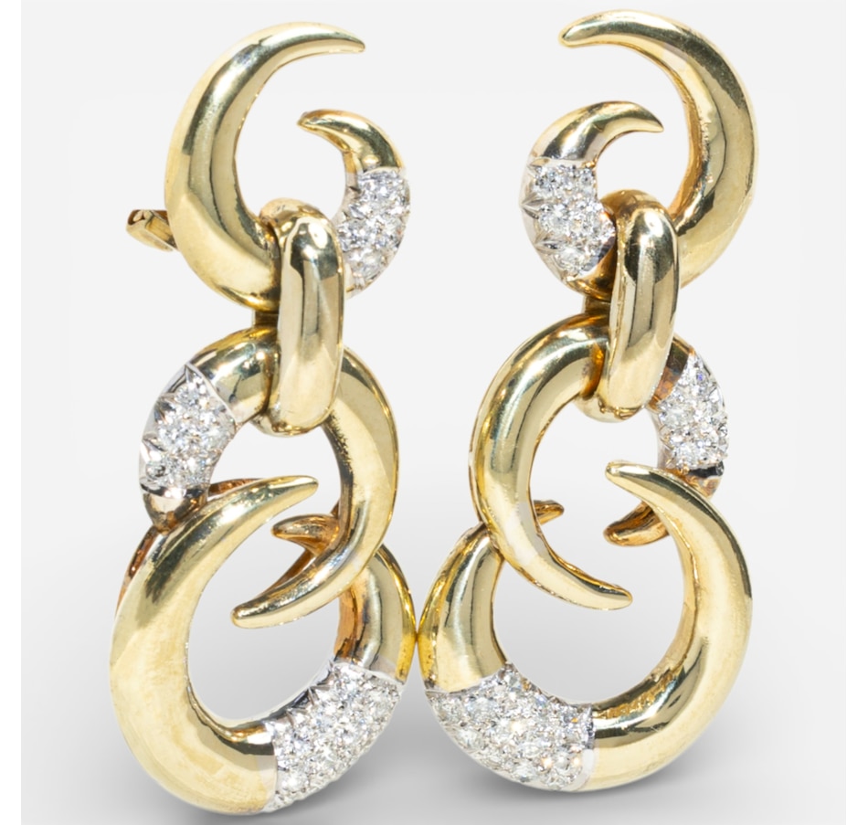 Image 748351_ALTMORE1.jpg, Product 748-351 / Price $8,495.00, Estate Originals 18K Yellow Gold Interlocking Triple Circle Diamond-Set Drop Earrings from Estate Originals on TSC.ca's Jewellery department