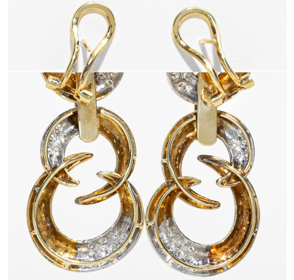 Image 748351_ALTMORE2.jpg, Product 748-351 / Price $8,495.00, Estate Originals 18K Yellow Gold Interlocking Triple Circle Diamond-Set Drop Earrings from Estate Originals on TSC.ca's Jewellery department