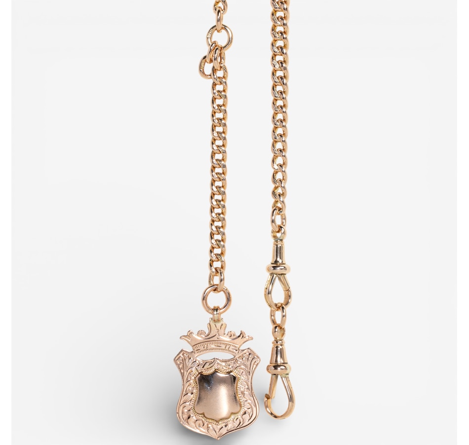 Image 748352_ALTMORE2.jpg, Product 748-352 / Price $6,995.00, Estate Originals 9K Rose Gold Pocket Watch Chain with Crest Attachment from Estate Originals on TSC.ca's Jewellery department