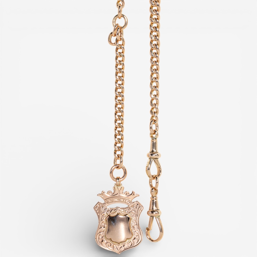 Image 748352_ALTMORE2.jpg, Product 748-352 / Price $6,995.00, Estate Originals 9K Rose Gold Pocket Watch Chain with Crest Attachment from Estate Originals on TSC.ca's Jewellery department