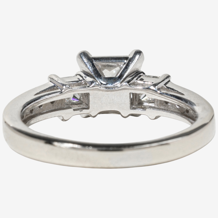Image 748423_ALTMORE3.jpg, Product 748-423 / Price $7,995.00, Estate Originals Custom Made Platinum and 18K White Gold .91 Carat Princess Cut Diamond Ring with Princess Cut Shoulders and a Diamond Band from Estate Originals on TSC.ca's Jewellery department