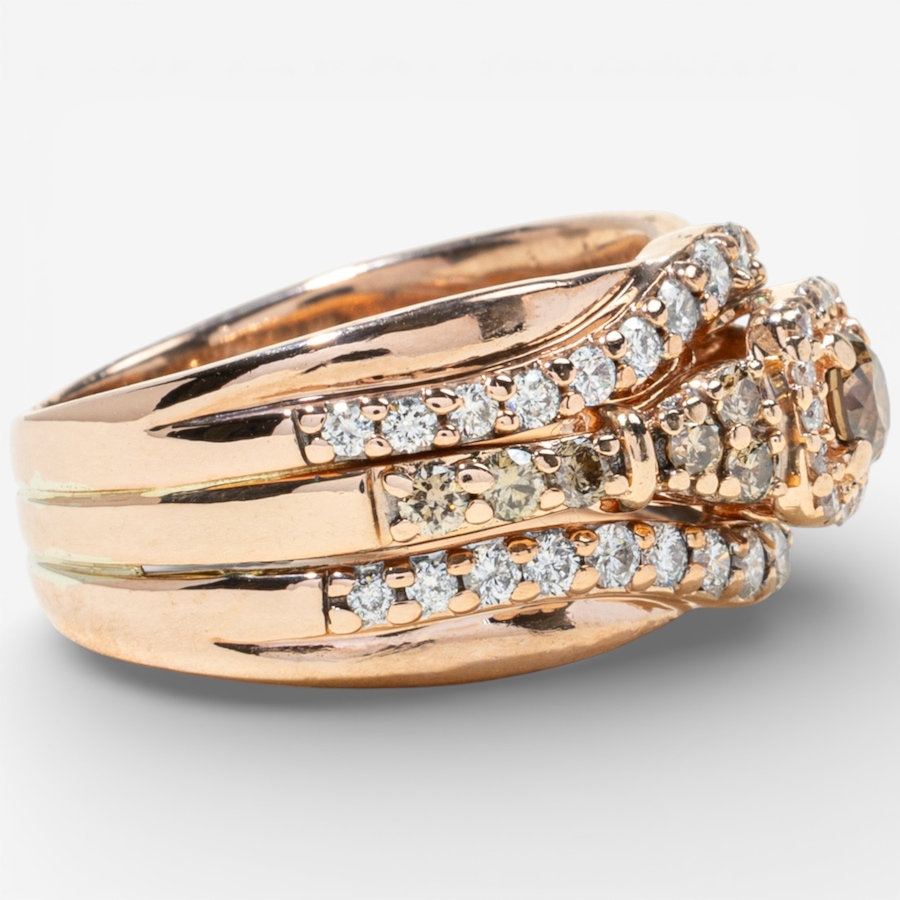Image 748427_ALTMORE2.jpg, Product 748-427 / Price $3,595.00, Estate Originals 14K Rose Gold Champagne and White Diamond Ring and Matching Soldered 10K Rose Gold Diamond Wedding Bands from Estate Originals on TSC.ca's Jewellery department