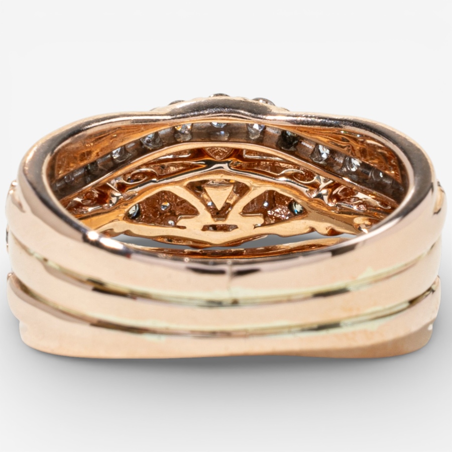 Image 748427_ALTMORE3.jpg, Product 748-427 / Price $3,595.00, Estate Originals 14K Rose Gold Champagne and White Diamond Ring and Matching Soldered 10K Rose Gold Diamond Wedding Bands from Estate Originals on TSC.ca's Jewellery department