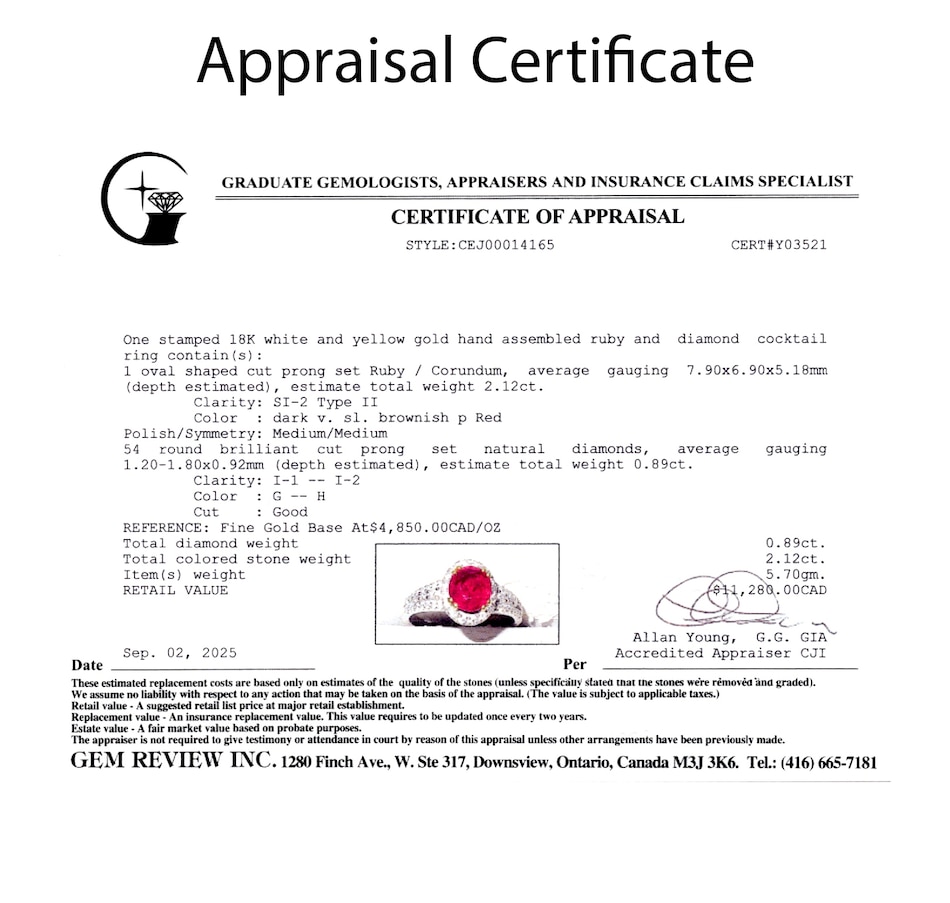 Image 748429_ALTMORE4.jpg, Product 748-429 / Price $5,495.00, Estate Originals 18K White Gold 2.12 Carat Ruby and Diamond Ring from Estate Originals on TSC.ca's Jewellery department