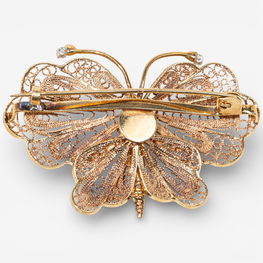 Image 748441_ALTMORE1.jpg, Product 748-441 / Price $6,495.00, Estate Originals 18K Yellow and White Gold Filigree Butterfly Brooch from Estate Originals on TSC.ca's Jewellery department