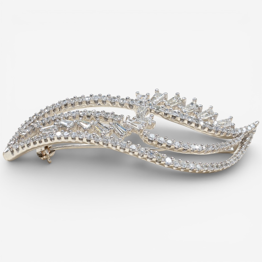 Image 748442_ALTMORE2.jpg, Product 748-442 / Price $4,895.00, Estate Originals 14K White Gold 2.29 Carat Diamond Swirl Brooch from Estate Originals on TSC.ca's Jewellery department