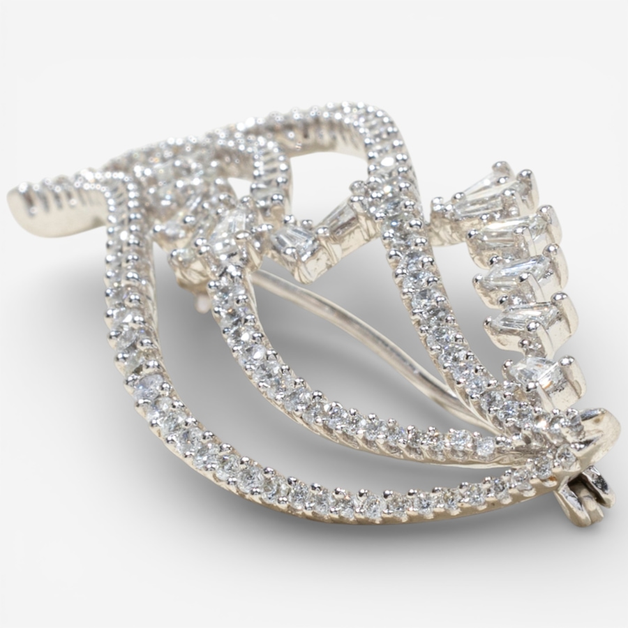 Image 748442_ALTMORE3.jpg, Product 748-442 / Price $4,895.00, Estate Originals 14K White Gold 2.29 Carat Diamond Swirl Brooch from Estate Originals on TSC.ca's Jewellery department