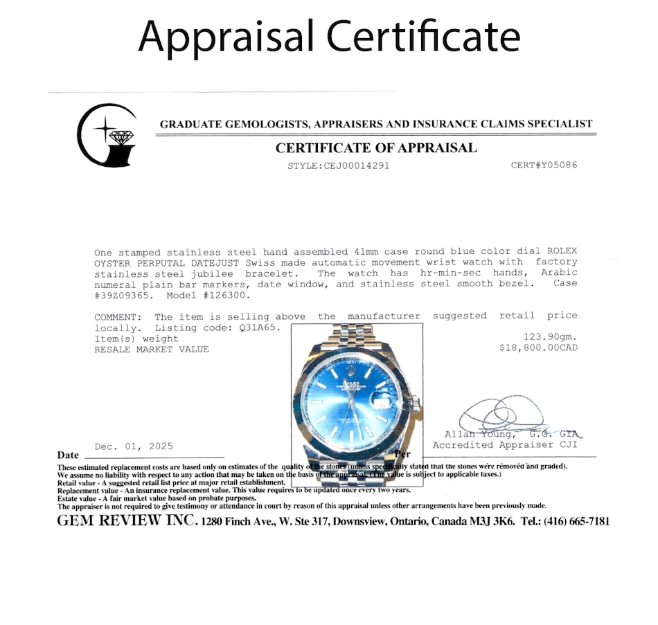 Image 748464_ALTMORE8.jpg, Product 748-464 / Price $16,500.00, Estate Originals Stainless Steel Rolex Oyster Perpetual Datejust Swiss watch from Estate Originals on TSC.ca's Jewellery department