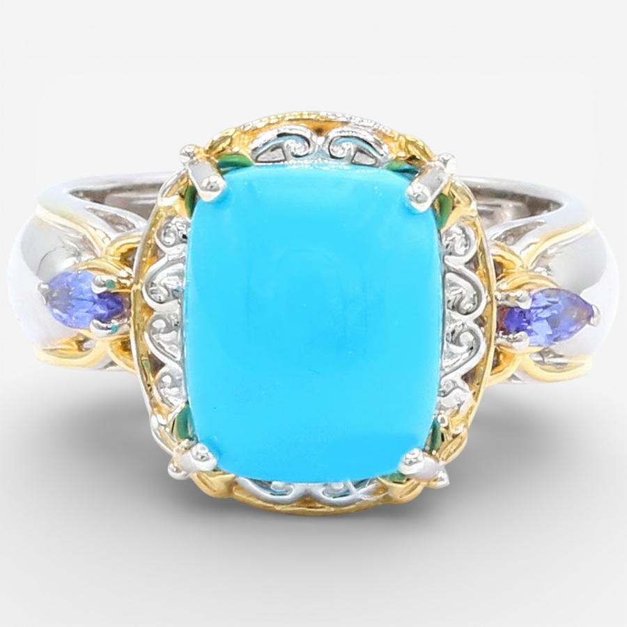Image 748490_TAN.jpg, Product 748-490 / Price $649.99, Gems en Vogue Palladium Silver Sleeping Beauty Turquoise and Gemstone Ring from Gems En Vogue on TSC.ca's Jewellery department