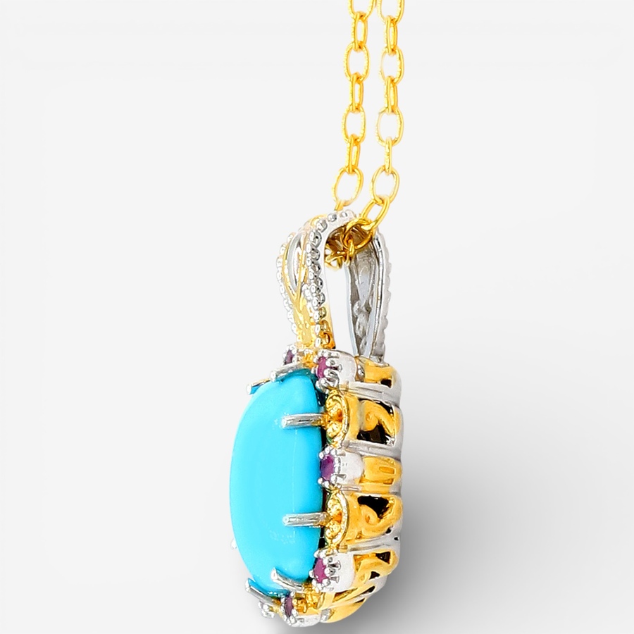 Image 748491_ALTMORE3.jpg, Product 748-491 / Price $649.99, Gems en Vogue Palladium Silver Sleeping Beauty Turquoise and Gemstone Pendant with Chain from Gems En Vogue on TSC.ca's Jewellery department