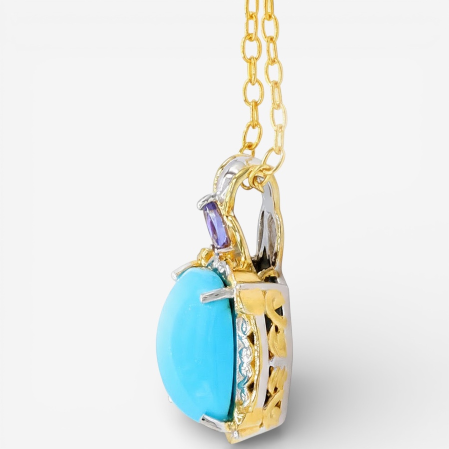 Image 748491_ALTMORE5.jpg, Product 748-491 / Price $649.99, Gems en Vogue Palladium Silver Sleeping Beauty Turquoise and Gemstone Pendant with Chain from Gems En Vogue on TSC.ca's Jewellery department