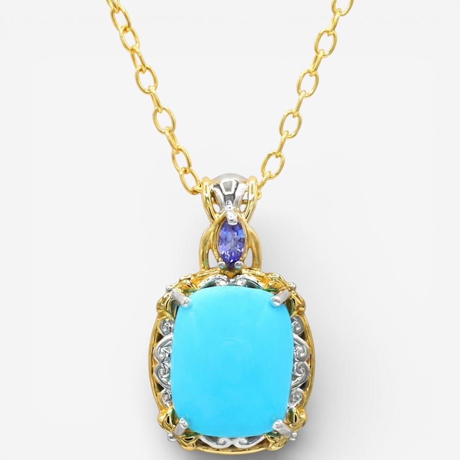 Image 748491_TAN.jpg, Product 748-491 / Price $649.99, Gems en Vogue Palladium Silver Sleeping Beauty Turquoise and Gemstone Pendant with Chain from Gems En Vogue on TSC.ca's Jewellery department