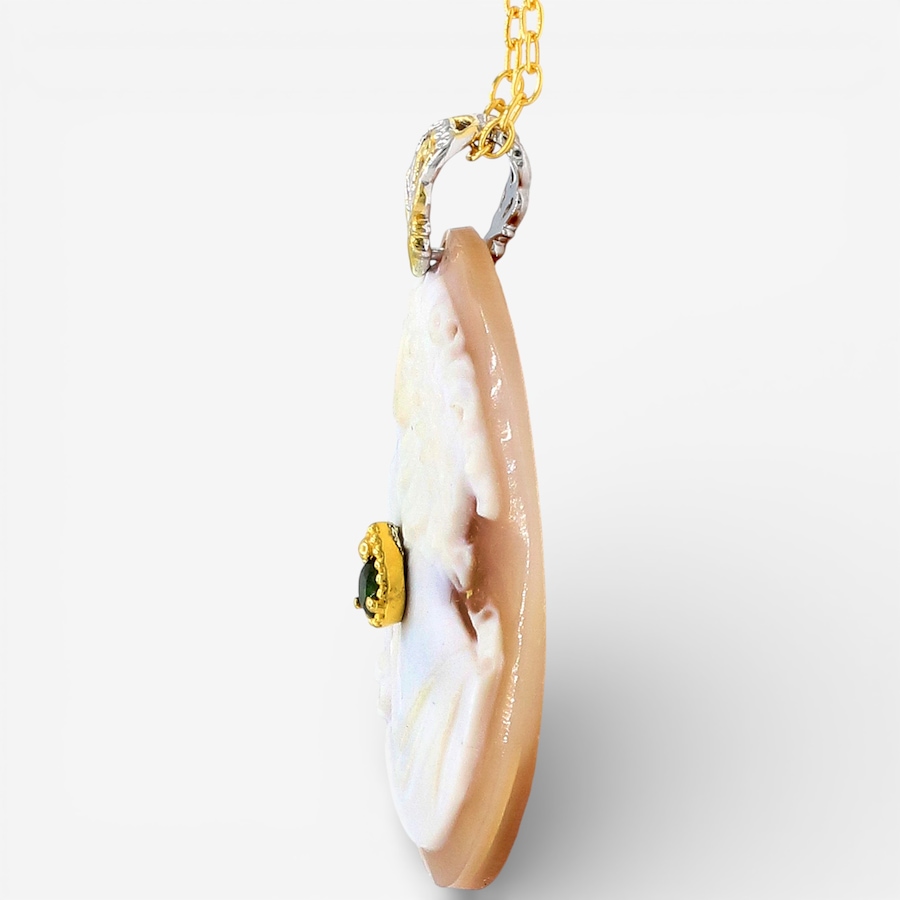 Image 748502_ALTMORE1.jpg, Product 748-502 / Price $199.99, Gems en Vogue Palladium Silver Cameo and Grizzly Emerald Pendant with Chain from Gems En Vogue on TSC.ca's Jewellery department