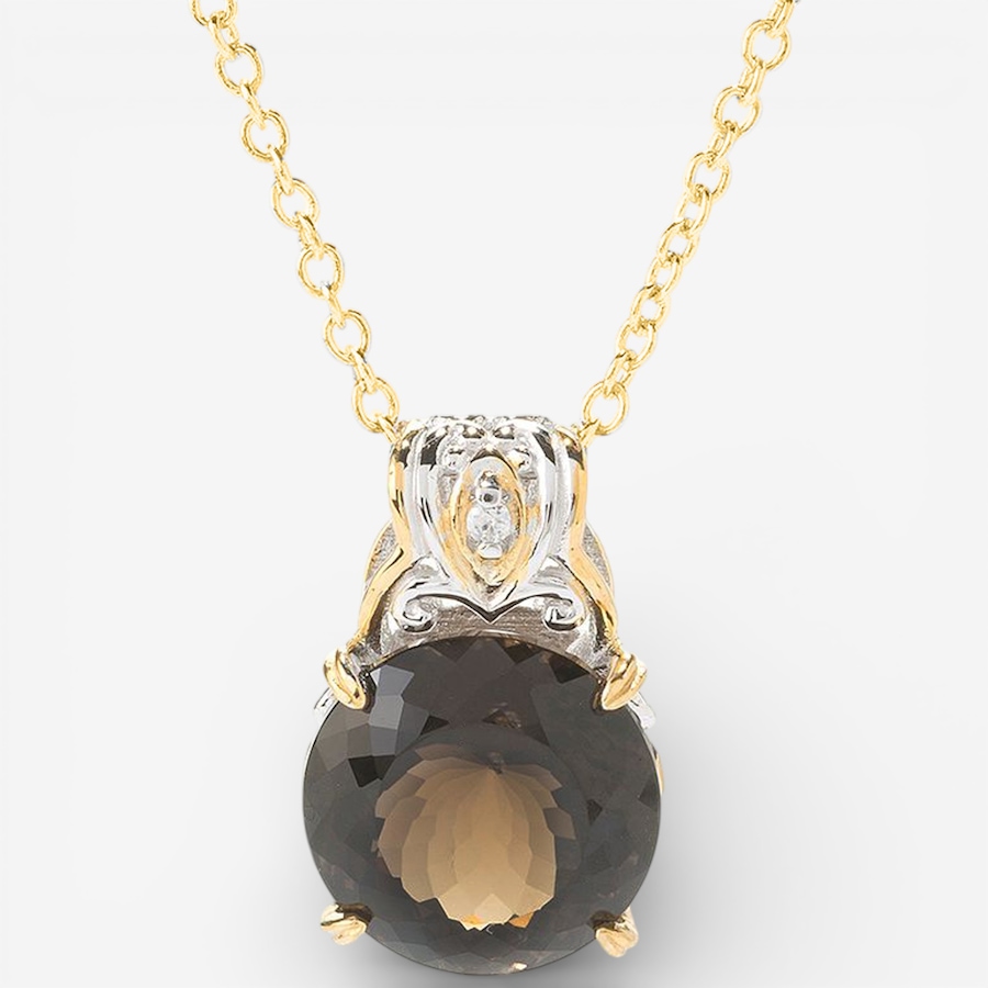 Image 748508.jpg, Product 748-508 / Price $199.99, Gems en Vogue Palladium Silver Smoky Quartz and White Zircon Pendant with Chain from Gems En Vogue on TSC.ca's Jewellery department