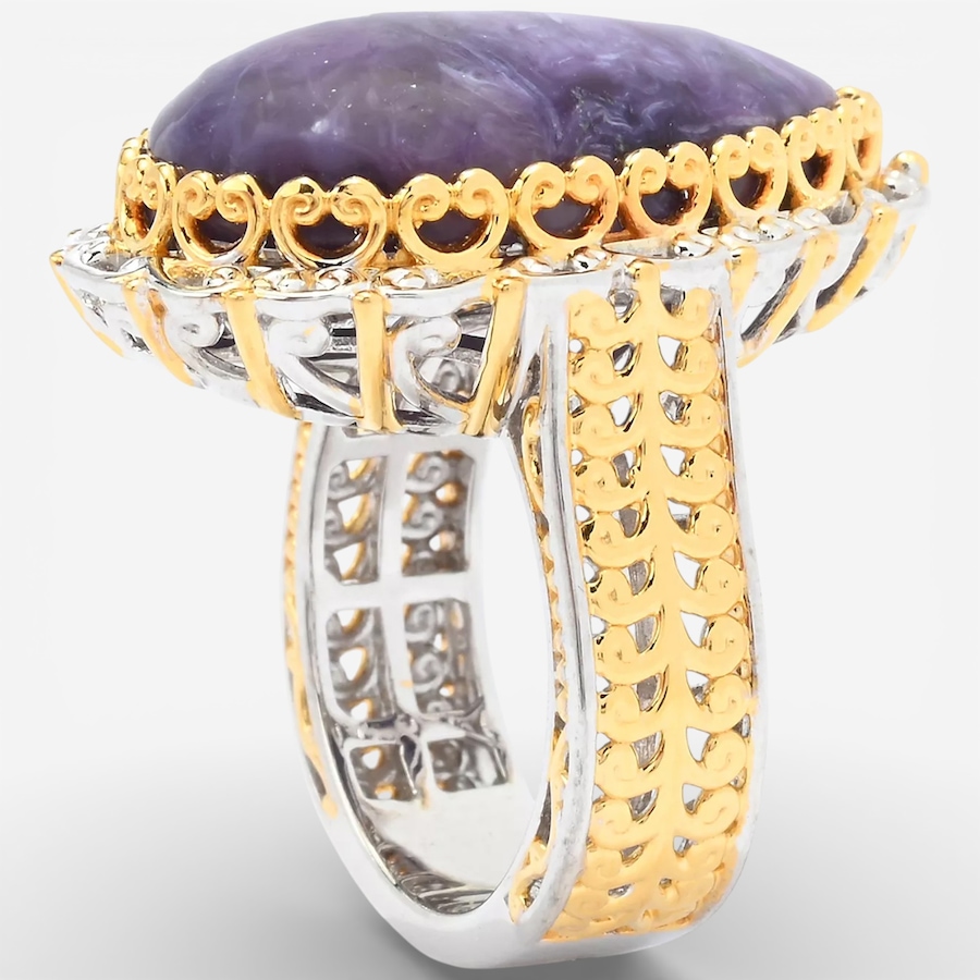 Image 748514_ALTMORE1.jpg, Product 748-514 / Price $229.99, Gems en Vogue Palladium Silver Pear Shaped Charoite Ring from Gems En Vogue on TSC.ca's Jewellery department