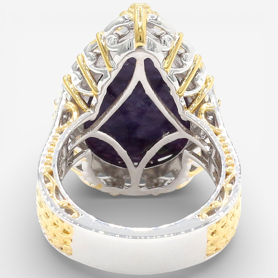 Image 748514_ALTMORE2.jpg, Product 748-514 / Price $229.99, Gems en Vogue Palladium Silver Pear Shaped Charoite Ring from Gems En Vogue on TSC.ca's Jewellery department