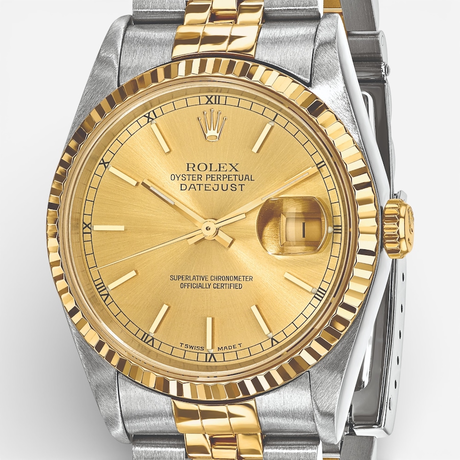 Image 748529_ALTMORE4.jpg, Product 748-529 / Price $14,999.99, Swiss Crown Pre-Owned Rolex - Independently Certified - 36-mm Two-Tone Datejust Watch with Jubilee Bracelet and Champagne Dial from Swiss Crown on TSC.ca's Jewellery department