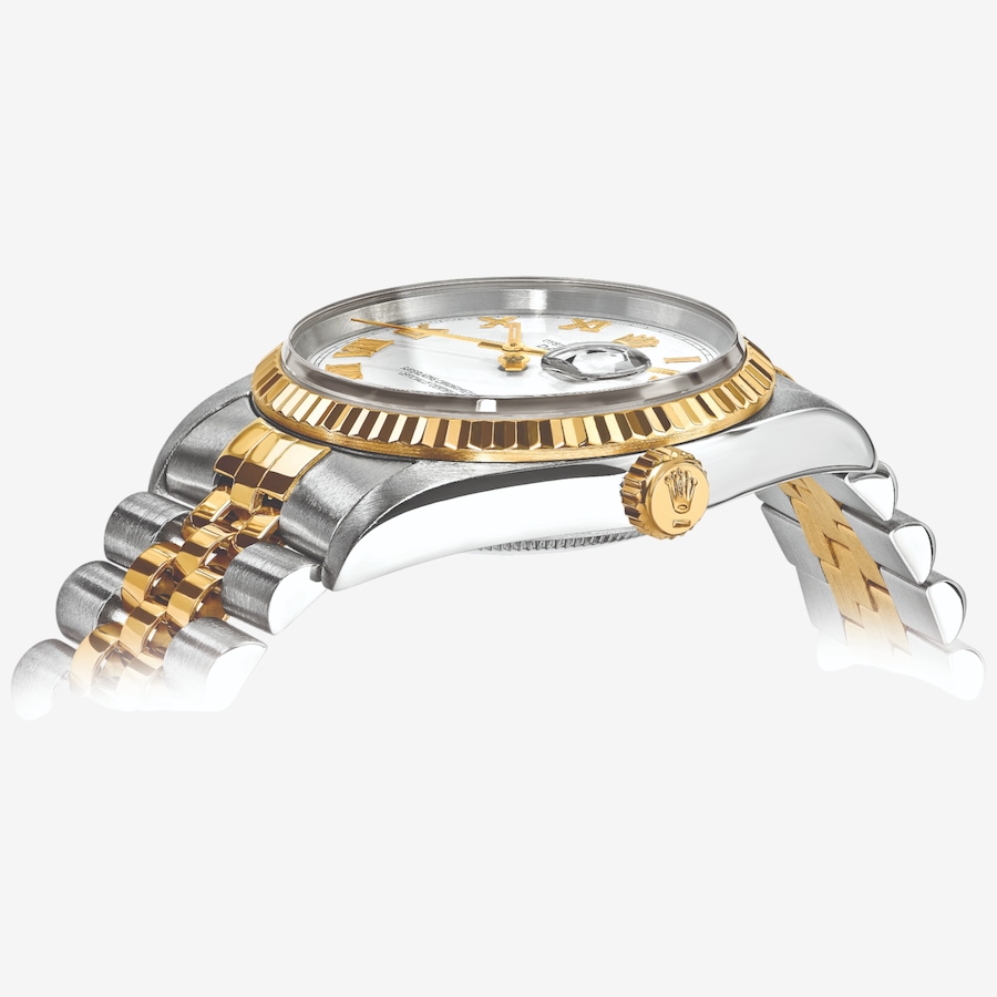 Image 748530_ALTMORE1.jpg, Product 748-530 / Price $15,999.99, Swiss Crown Pre-Owned Rolex - Independently Certified - 36-mm Two-Tone Datejust Watch with Jubilee Bracelet and White Roman Dial from Swiss Crown on TSC.ca's Jewellery department