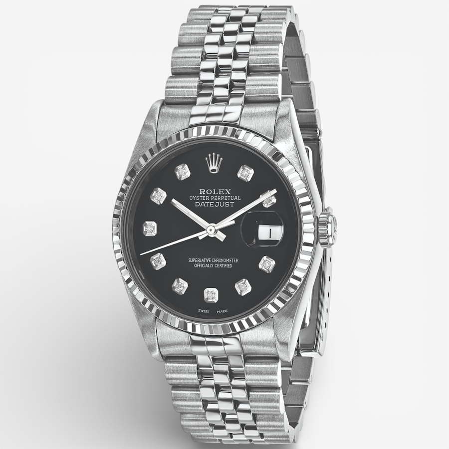 Image 748531.jpg, Product 748-531 / Price $15,499.99, Swiss Crown Pre-Owned Rolex - Independently Certified - 36-mm Stainless Steel Datejust Watch with Jubilee Bracelet and Black Diamond Dial from Swiss Crown on TSC.ca's Jewellery department