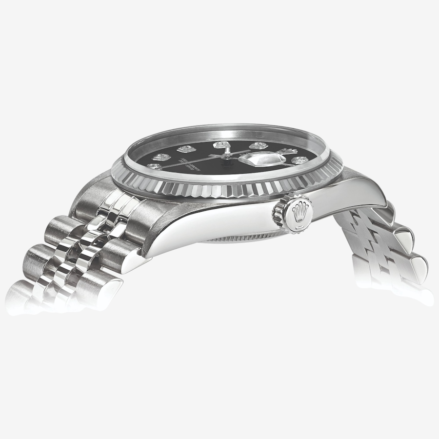 Image 748531_ALTMORE1.jpg, Product 748-531 / Price $15,499.99, Swiss Crown Pre-Owned Rolex - Independently Certified - 36-mm Stainless Steel Datejust Watch with Jubilee Bracelet and Black Diamond Dial from Swiss Crown on TSC.ca's Jewellery department