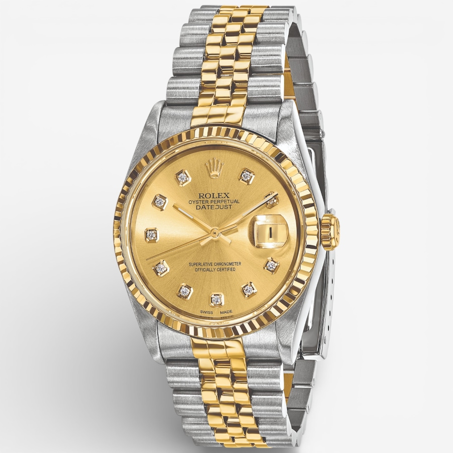 Image 748534.jpg, Product 748-534 / Price $16,299.99, Swiss Crown Pre-Owned Rolex - Independently Certified - 36-mm Two-Tone Datejust Watch with Jubilee Bracelet and Champagne Diamond Dial from Swiss Crown on TSC.ca's Jewellery department