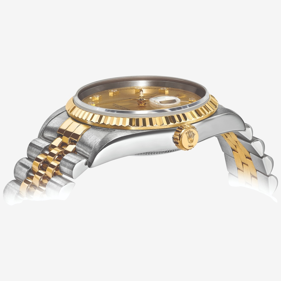 Image 748534_ALTMORE1.jpg, Product 748-534 / Price $16,299.99, Swiss Crown Pre-Owned Rolex - Independently Certified - 36-mm Two-Tone Datejust Watch with Jubilee Bracelet and Champagne Diamond Dial from Swiss Crown on TSC.ca's Jewellery department