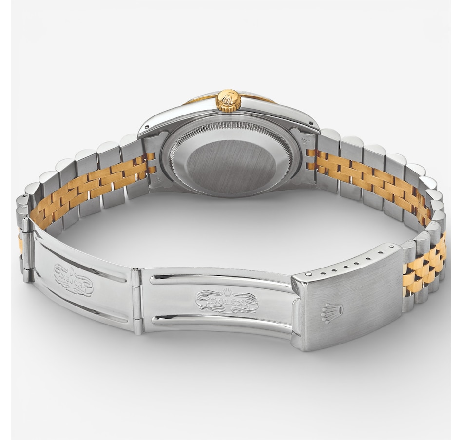Image 748537_ALTMORE3.jpg, Product 748-537 / Price $16,399.99, Swiss Crown Pre-Owned Rolex - Independently Certified - 36-mm Two-Tone Datejust Watch with Jubilee Bracelet and Mother-of-Pearl Diamond Dial from Swiss Crown on TSC.ca's Jewellery department