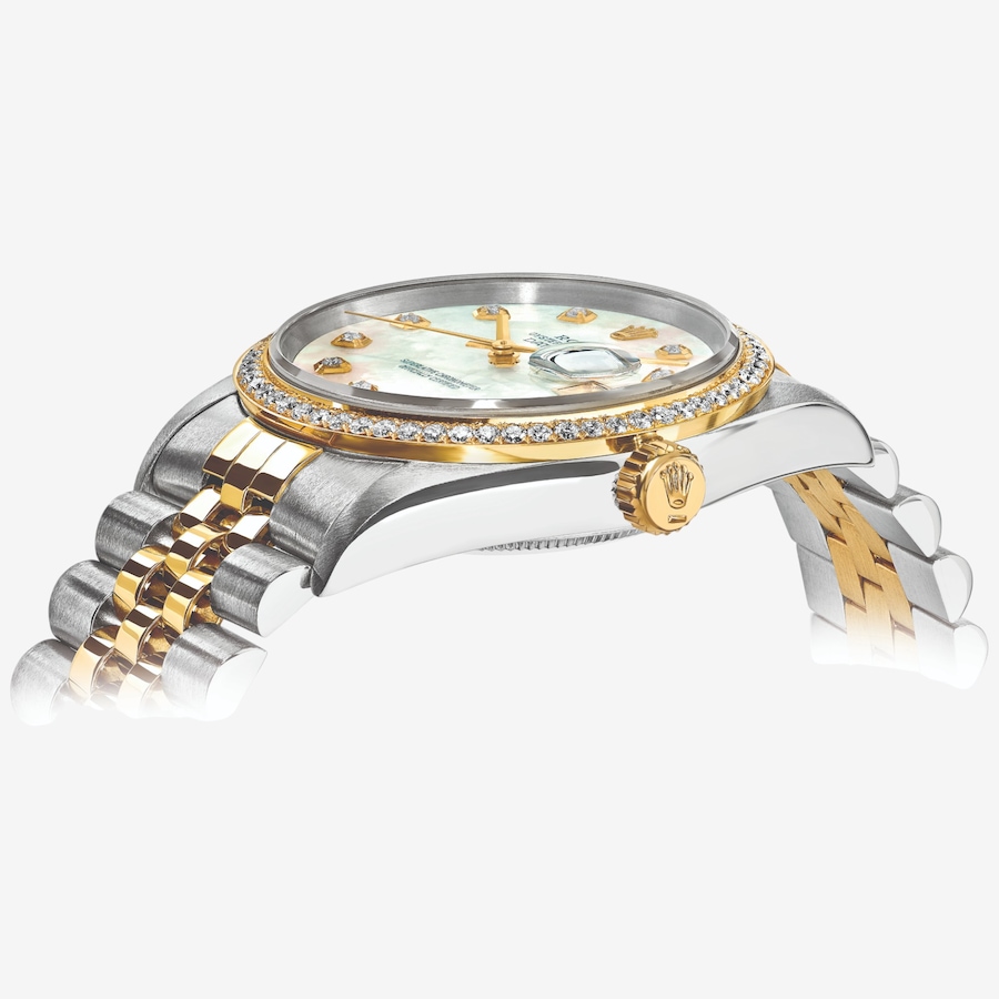 Image 748541_ALTMORE1.jpg, Product 748-541 / Price $20,499.99, Swiss Crown Pre-Owned Rolex - Independently Certified - 36-mm Two-Tone Datejust Watch with Jubilee Bracelet, Mother-of-Pearl Diamond Dial and Diamond Bezel from Swiss Crown on TSC.ca's Jewellery department