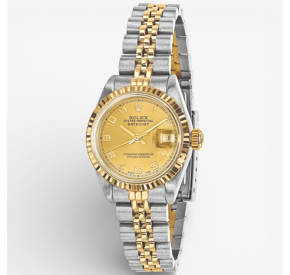 Image 748543_ALTMORE5.jpg, Product 748-543 / Price $11,899.99, Swiss Crown Pre-Owned Rolex - Independently Certified - 26-mm Two-Tone Datejust Watch with Jubilee Bracelet and Champagne Dial from Swiss Crown on TSC.ca's Jewellery department