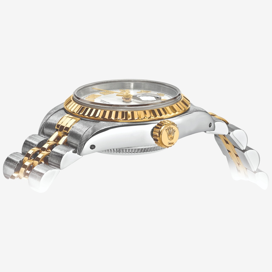 Image 748544_ALTMORE1.jpg, Product 748-544 / Price $13,199.99, Swiss Crown Pre-Owned Rolex - Independently Certified - 26-mm Two-Tone Datejust Watch with Jubilee Bracelet and White Roman Dial from Swiss Crown on TSC.ca's Jewellery department