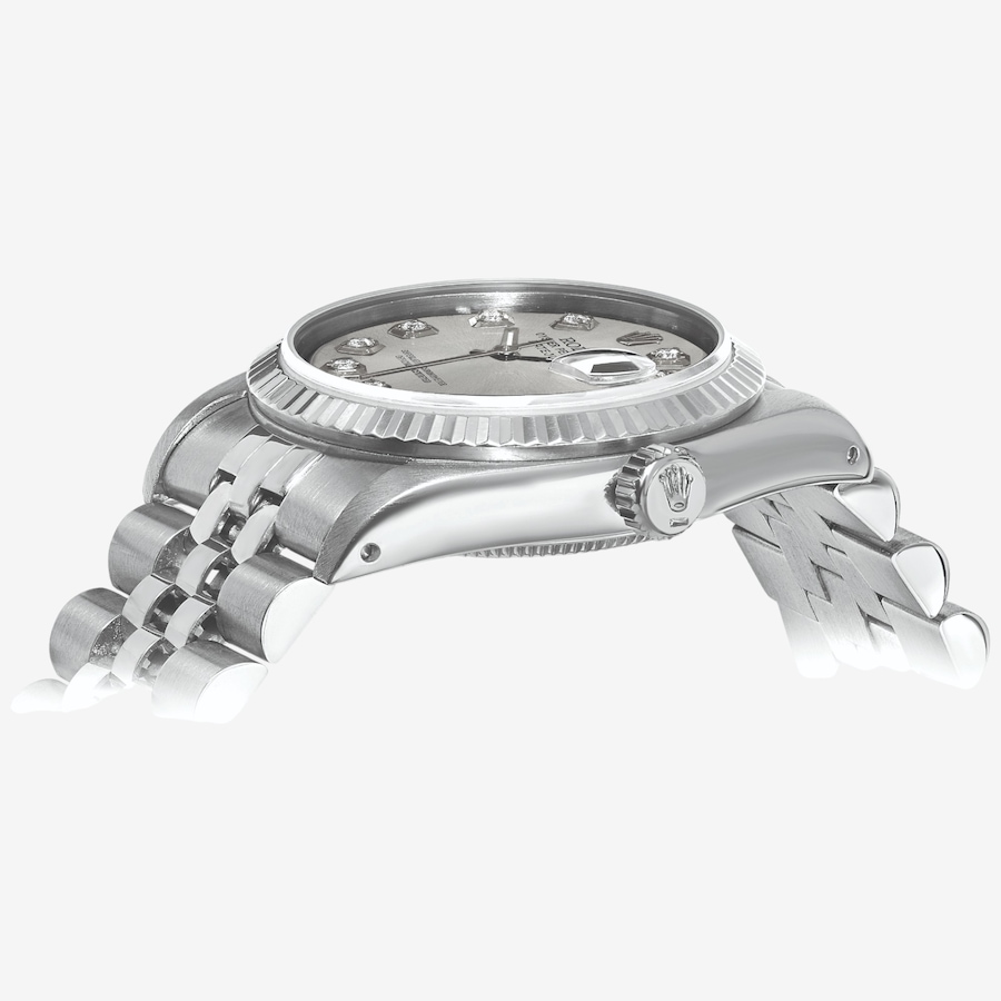 Image 748545_ALTMORE1.jpg, Product 748-545 / Price $16,799.99, Swiss Crown Pre-Owned Rolex - Independently Certified - 31-mm Stainless Steel Datejust Watch with Jubilee Bracelet and Silver Diamond Dial from Swiss Crown on TSC.ca's Jewellery department