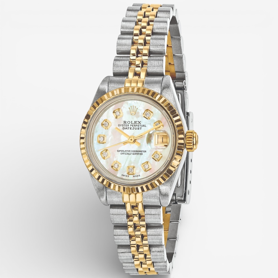 Image 748547.jpg, Product 748-547 / Price $14,199.99, Swiss Crown Pre-Owned Rolex - Independently Certified - 26-mm Two-Tone Datejust Watch with Jubilee Bracelet and Mother-of-Pearl Diamond Dial from Swiss Crown on TSC.ca's Jewellery department