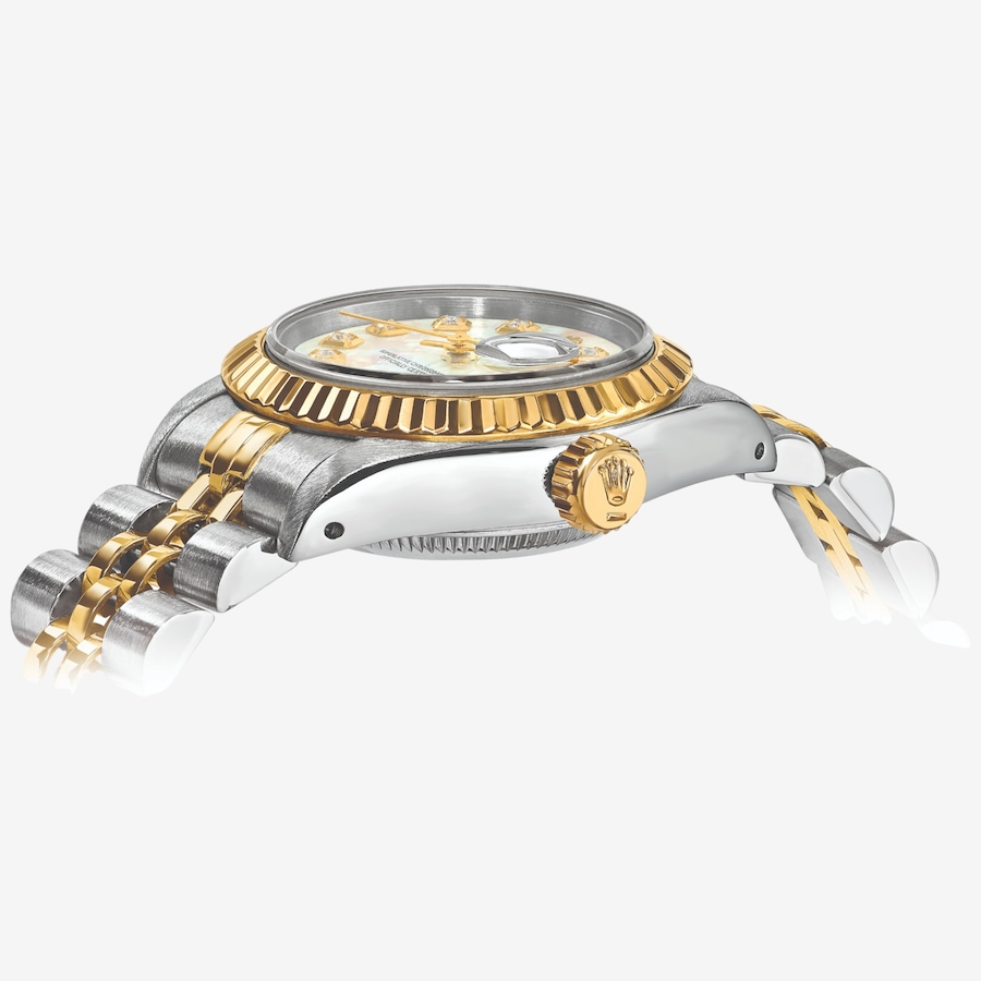 Image 748547_ALTMORE1.jpg, Product 748-547 / Price $14,199.99, Swiss Crown Pre-Owned Rolex - Independently Certified - 26-mm Two-Tone Datejust Watch with Jubilee Bracelet and Mother-of-Pearl Diamond Dial from Swiss Crown on TSC.ca's Jewellery department