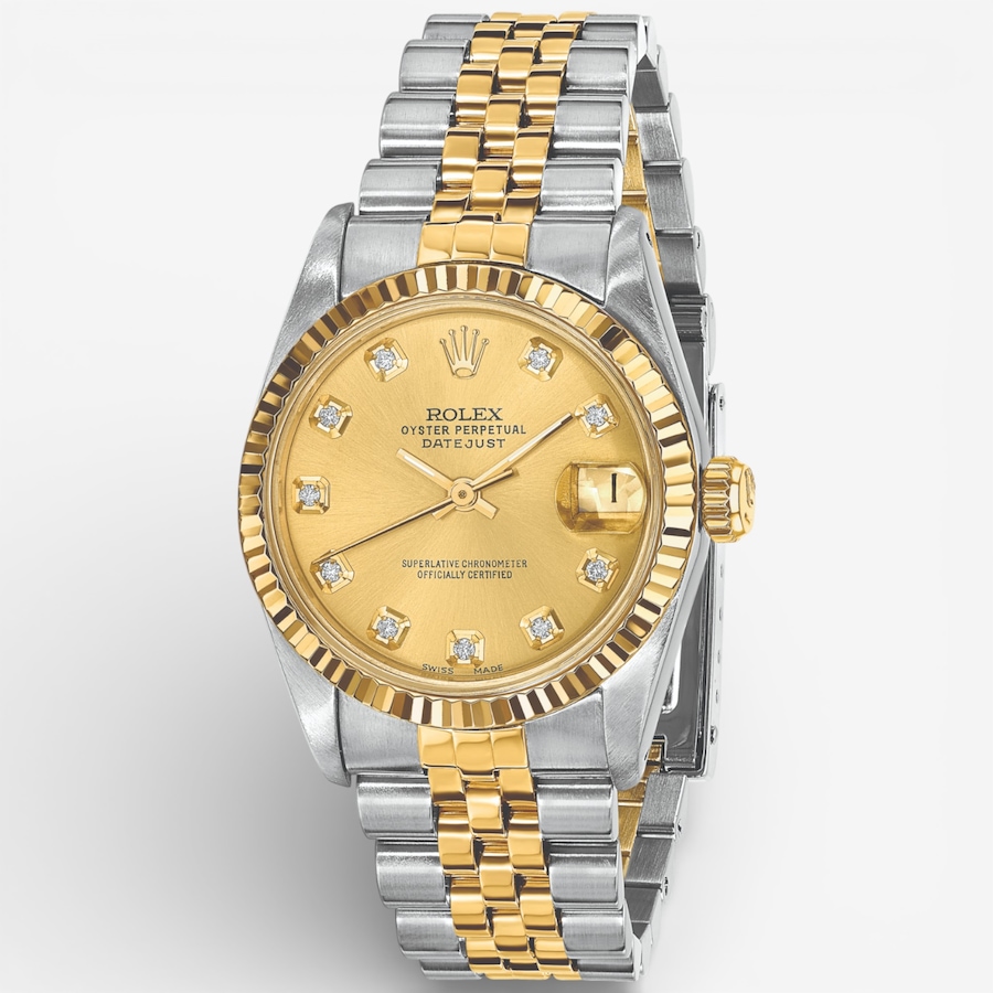 Image 748548.jpg, Product 748-548 / Price $18,799.99, Swiss Crown Pre-Owned Rolex - Independently Certified - 31-mm Two-Tone Datejust Watch with Jubilee Bracelet and Champagne Diamond Dial from Swiss Crown on TSC.ca's Jewellery department